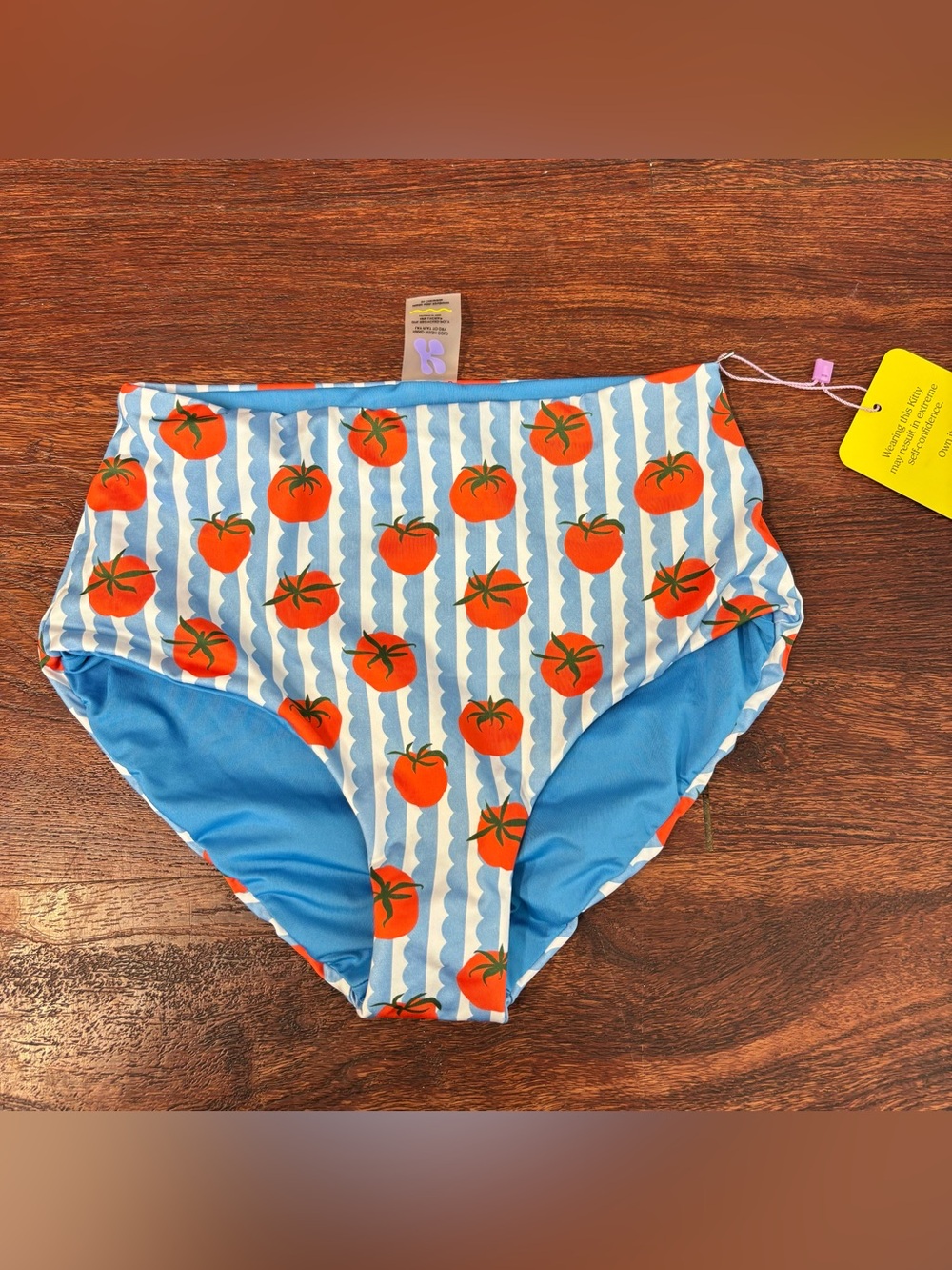 Kitty‎ & Vibe Tomato Print High Waist Swim Bottoms Size XS